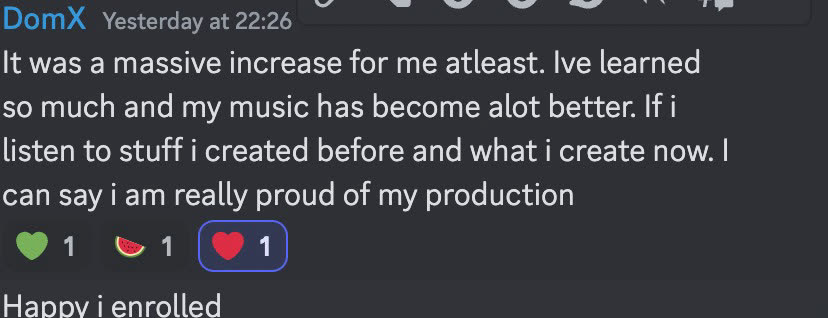 Message from a DNB Academy student about the program