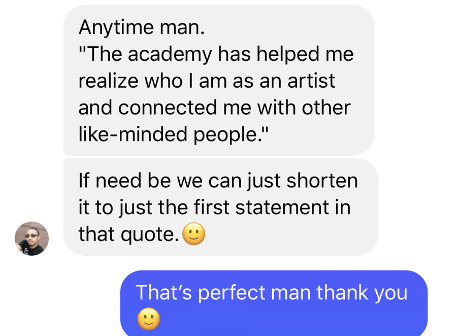 Message from a DNB Academy student about the program