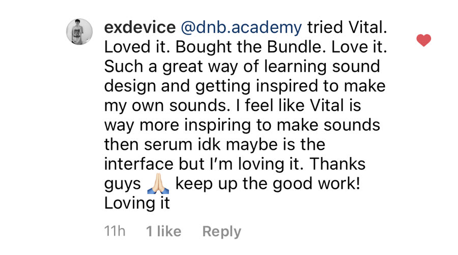 Message from a DNB Academy student about the program