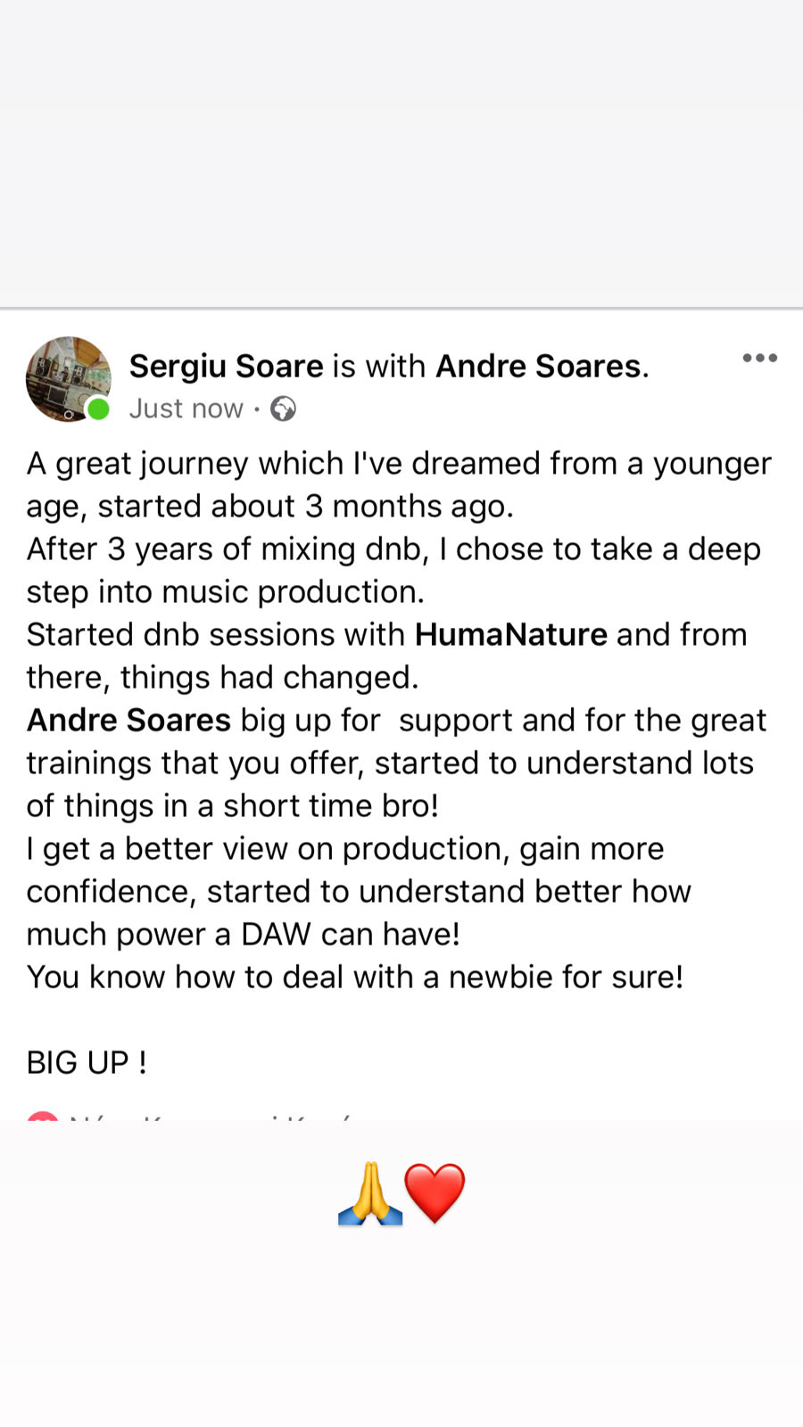 Message from a DNB Academy student about the program