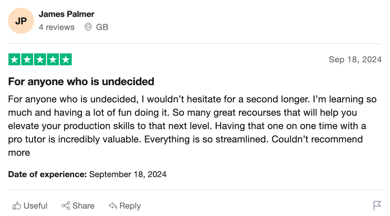 DNB Academy Trustpilot review from a verified student