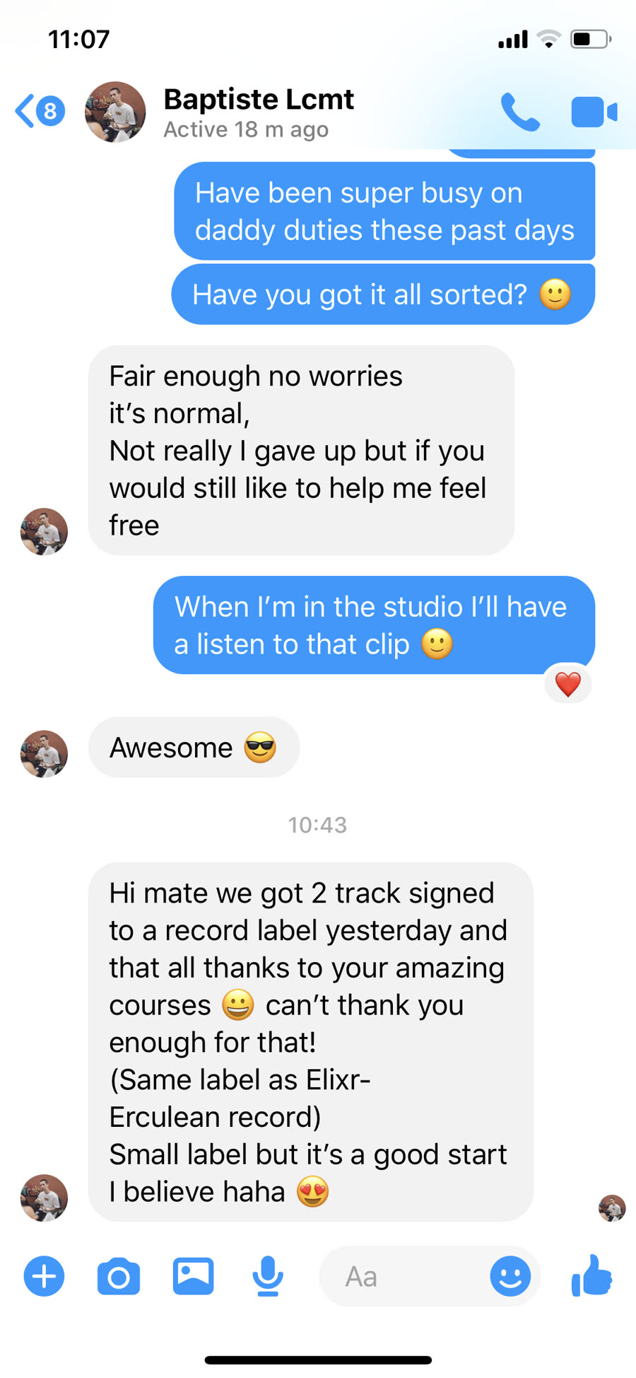 DNB Academy student message: two tracks signed to a record label