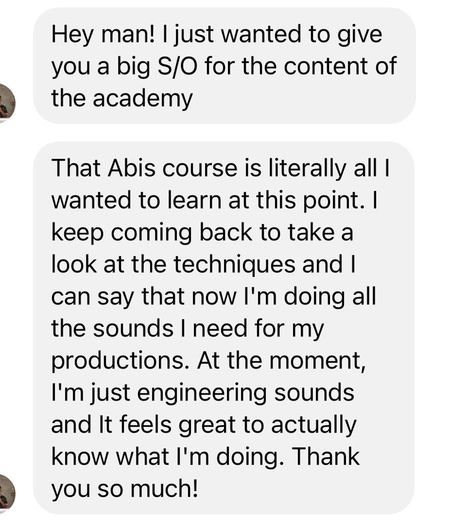Message from a DNB Academy student about the program