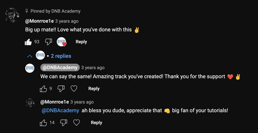 Monrroe’s comment on a DNB Academy tutorial