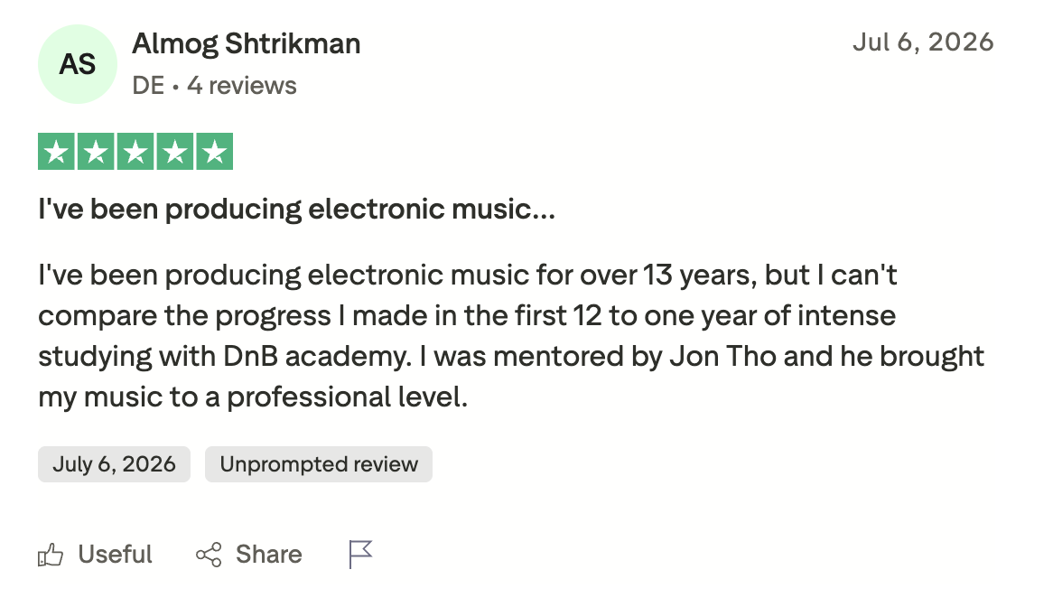 DNB Academy Trustpilot review from a verified student