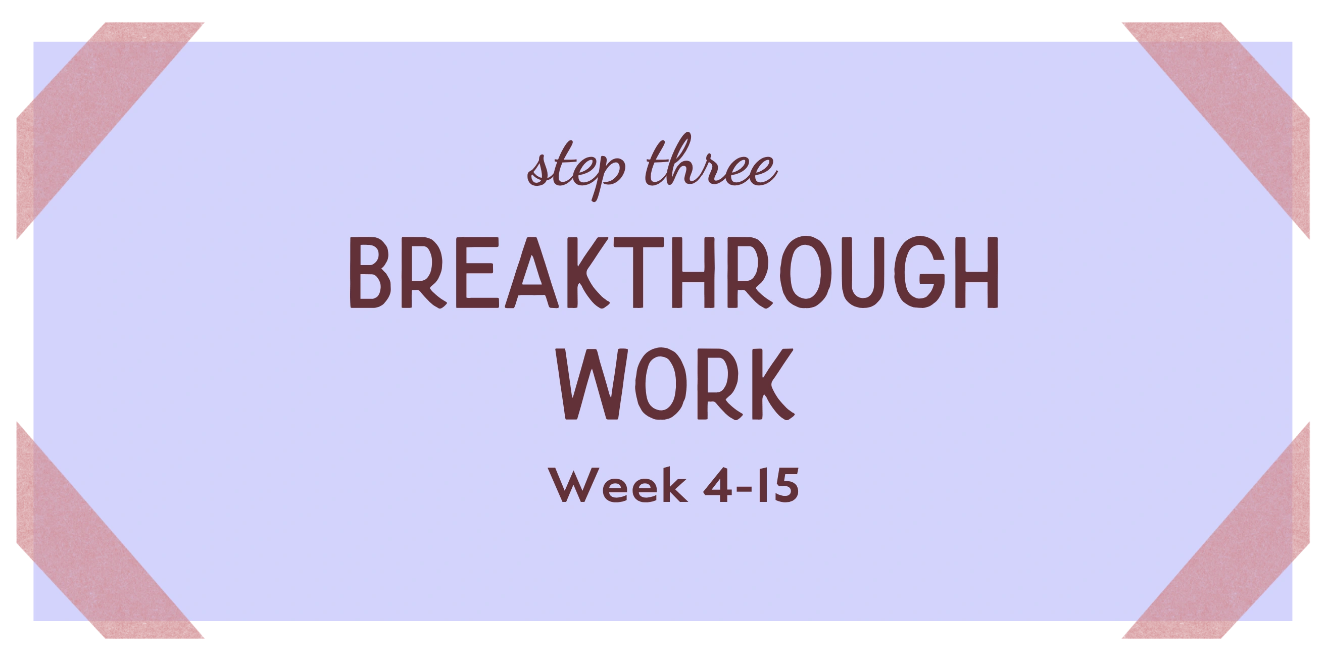 Step 3: Breakthrough Work