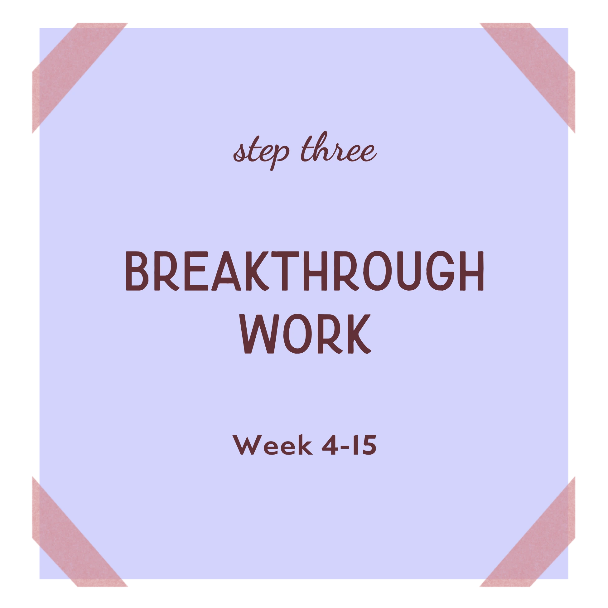 Step 3: Breakthrough Work