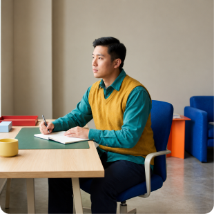 Student studying