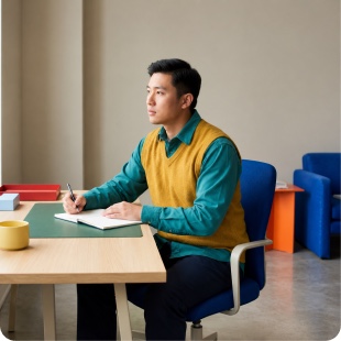 Student studying
