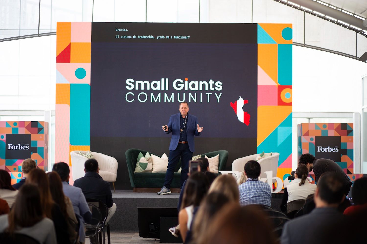 Jean Moncrieff speaking on stage