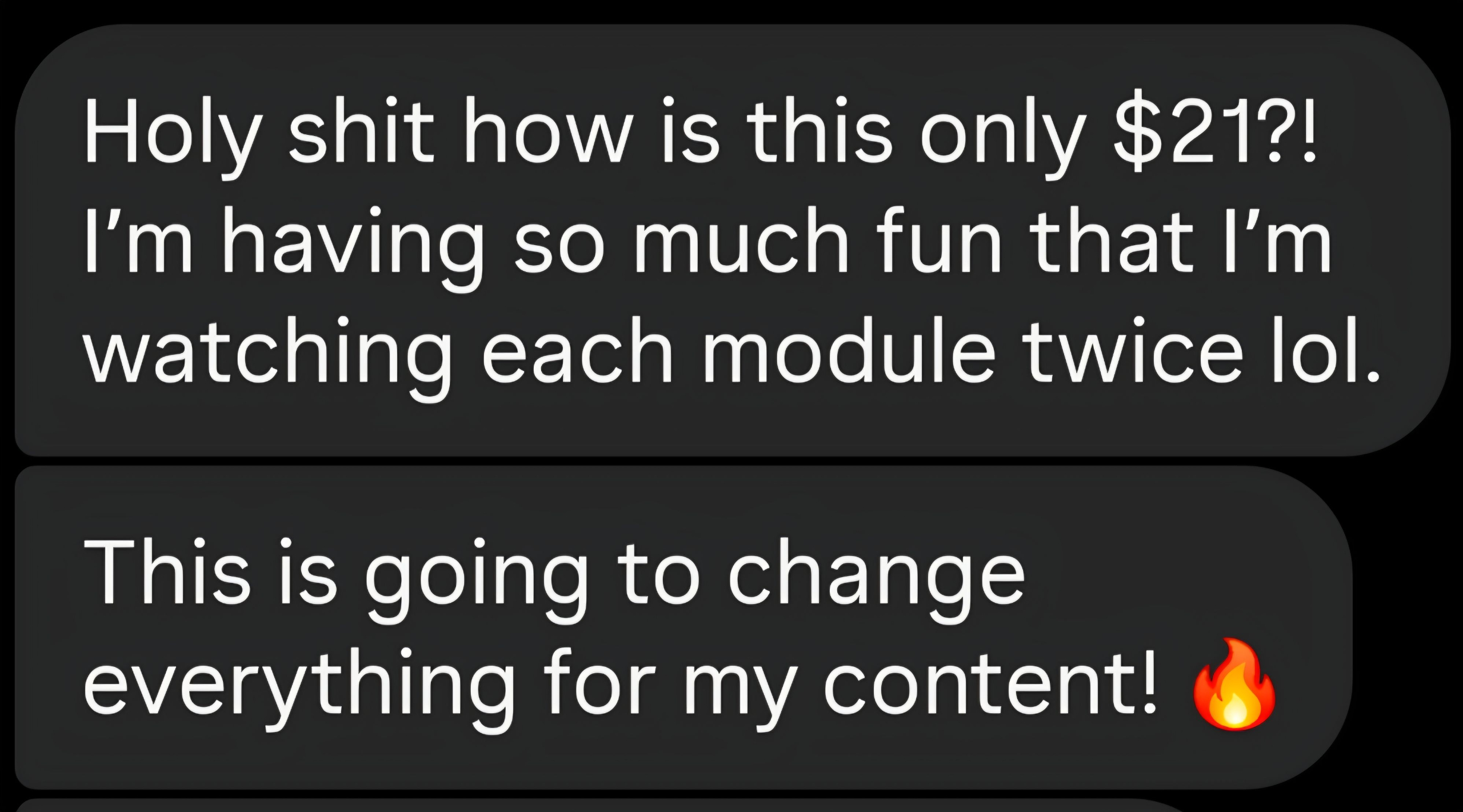Buyer text message reaction to Cult Content