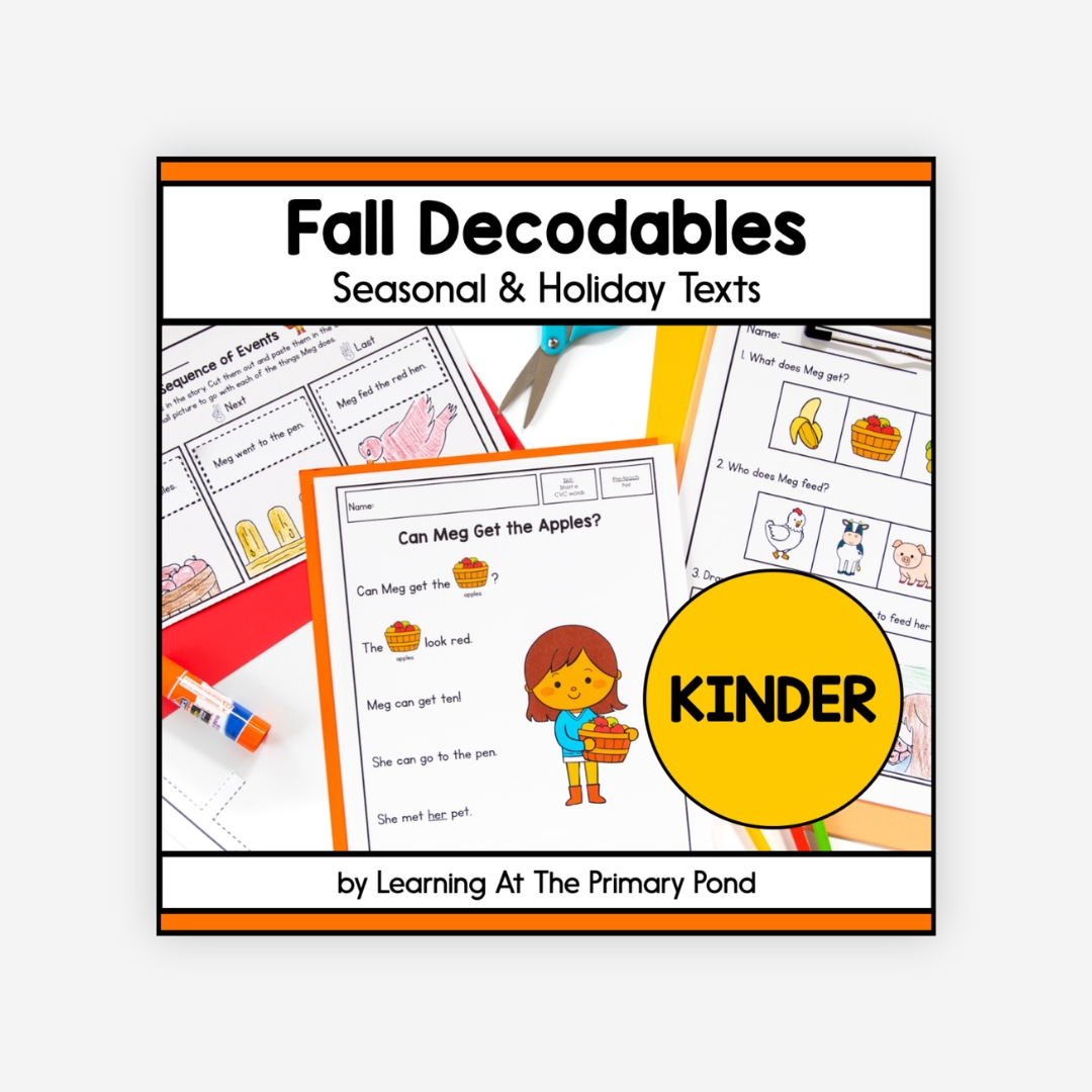 Preview of Fall Decodable Texts for Kindergarten