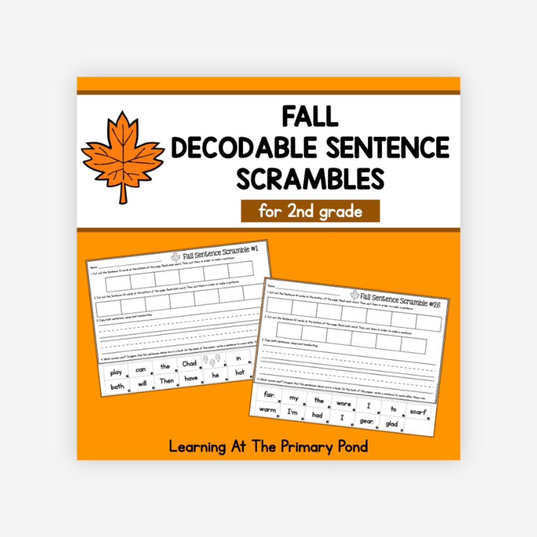 Preview of Fall Sentence Scrambles for 2nd Grade