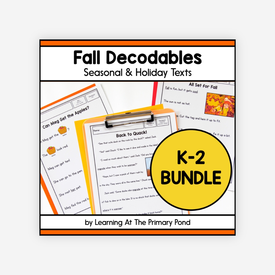 Preview of K-2 Fall Decodable Texts