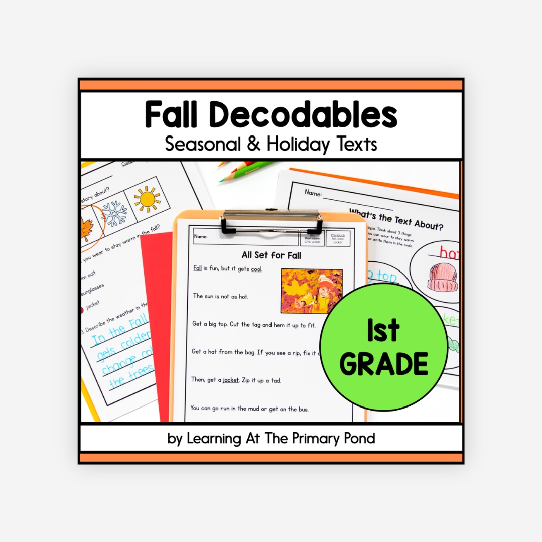Preview of Fall Decodable Texts for 1st Grade