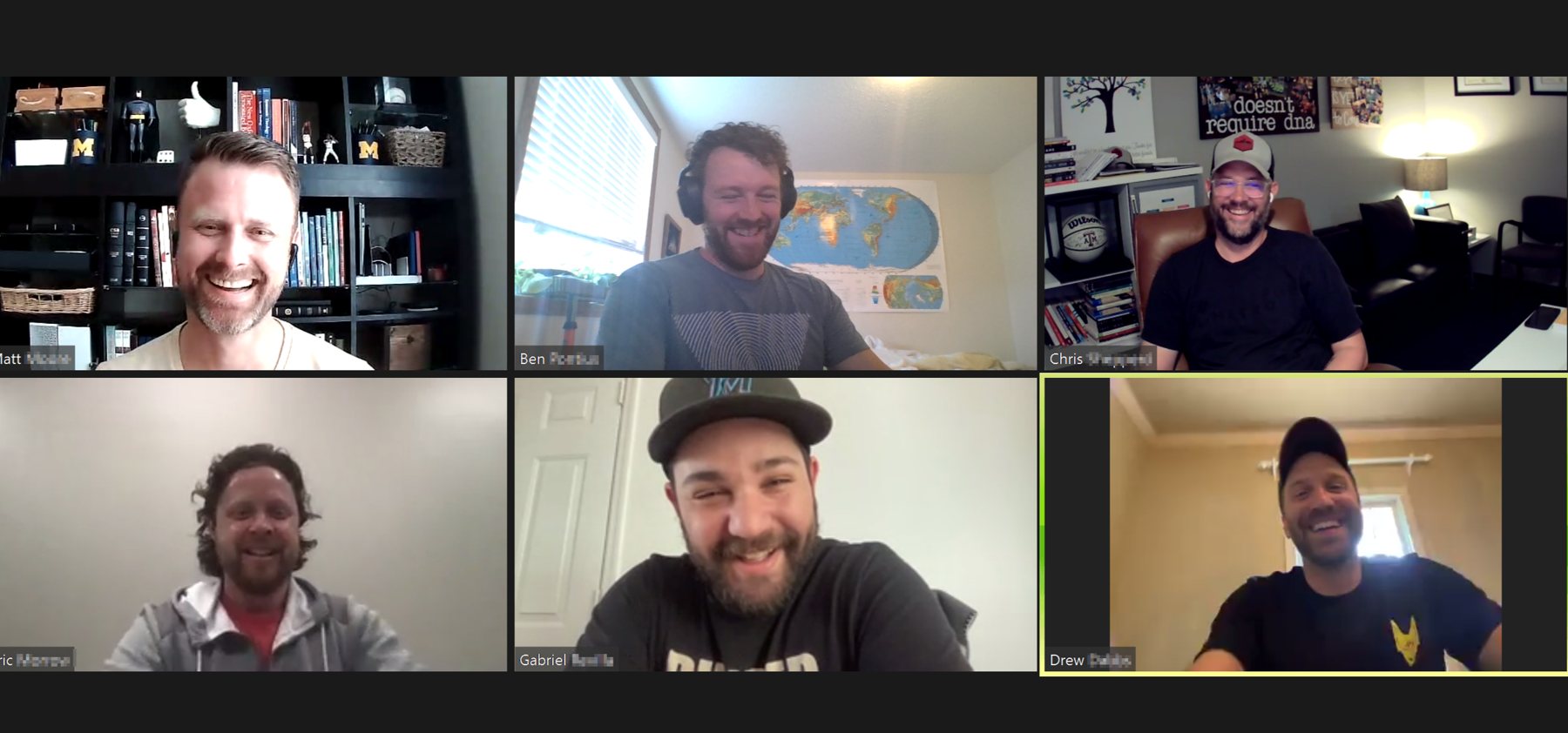 Ministry leaders smiling together on a live elementum Community call