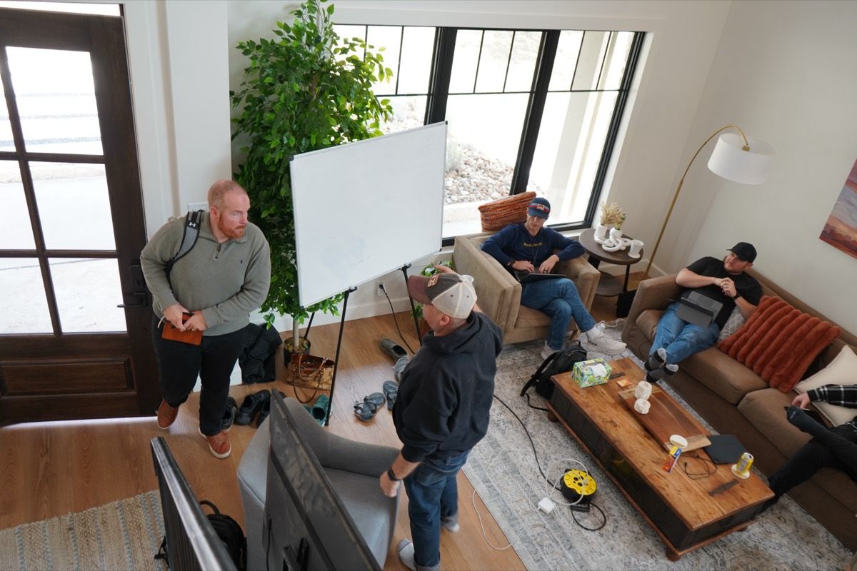 Leaders gathered in the living room